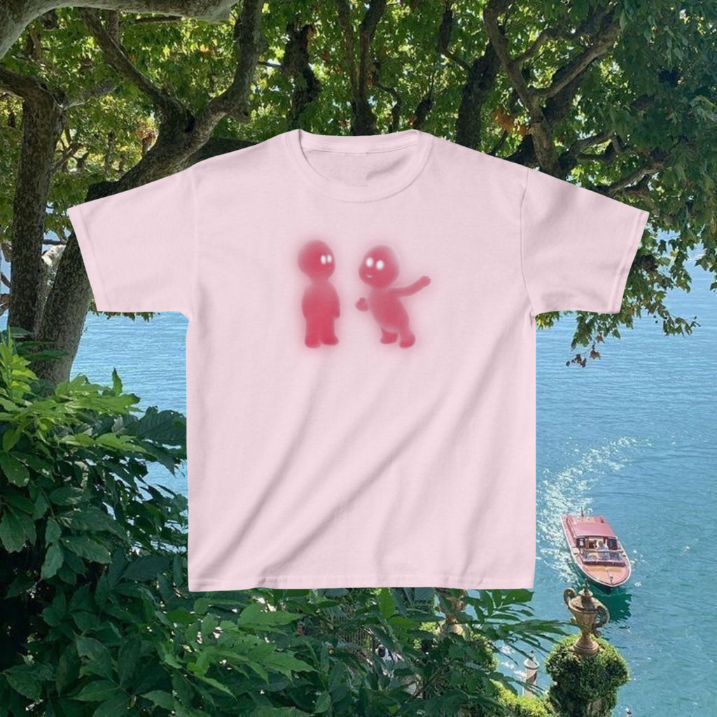 Y2K Baby Tee - 2 Little Souls Retro Crop Top, Vintage Style Graphic T-Shirt, 90s Y2K Fashion, Cute Graphic Tee