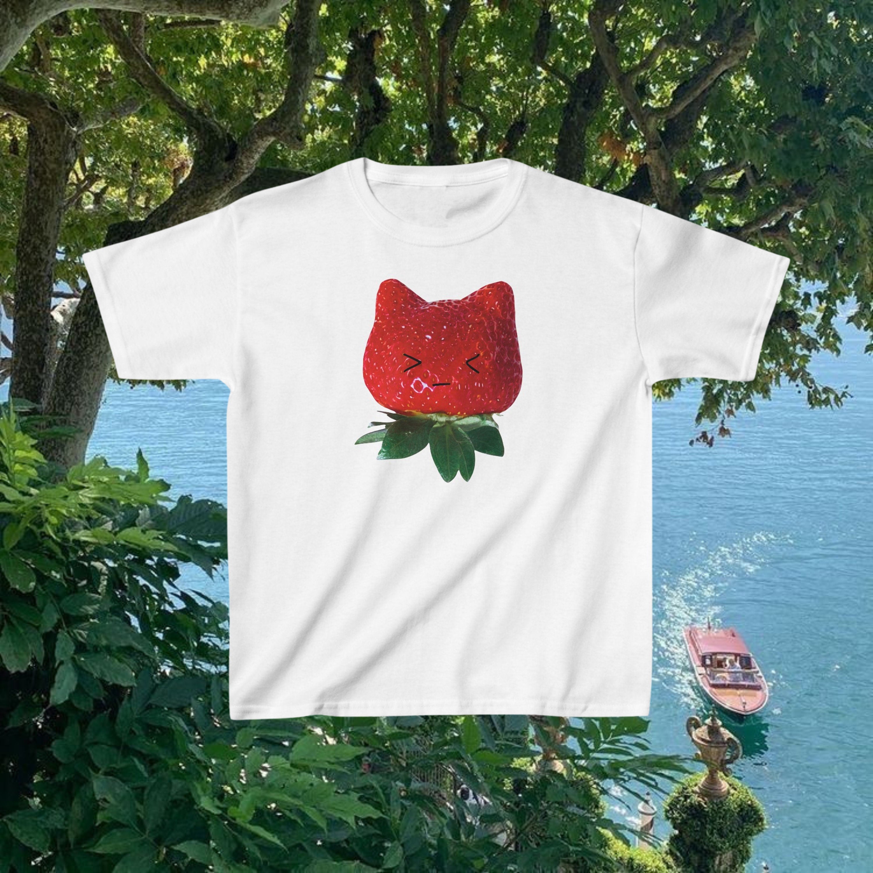 Strawberry Cat Baby Tee