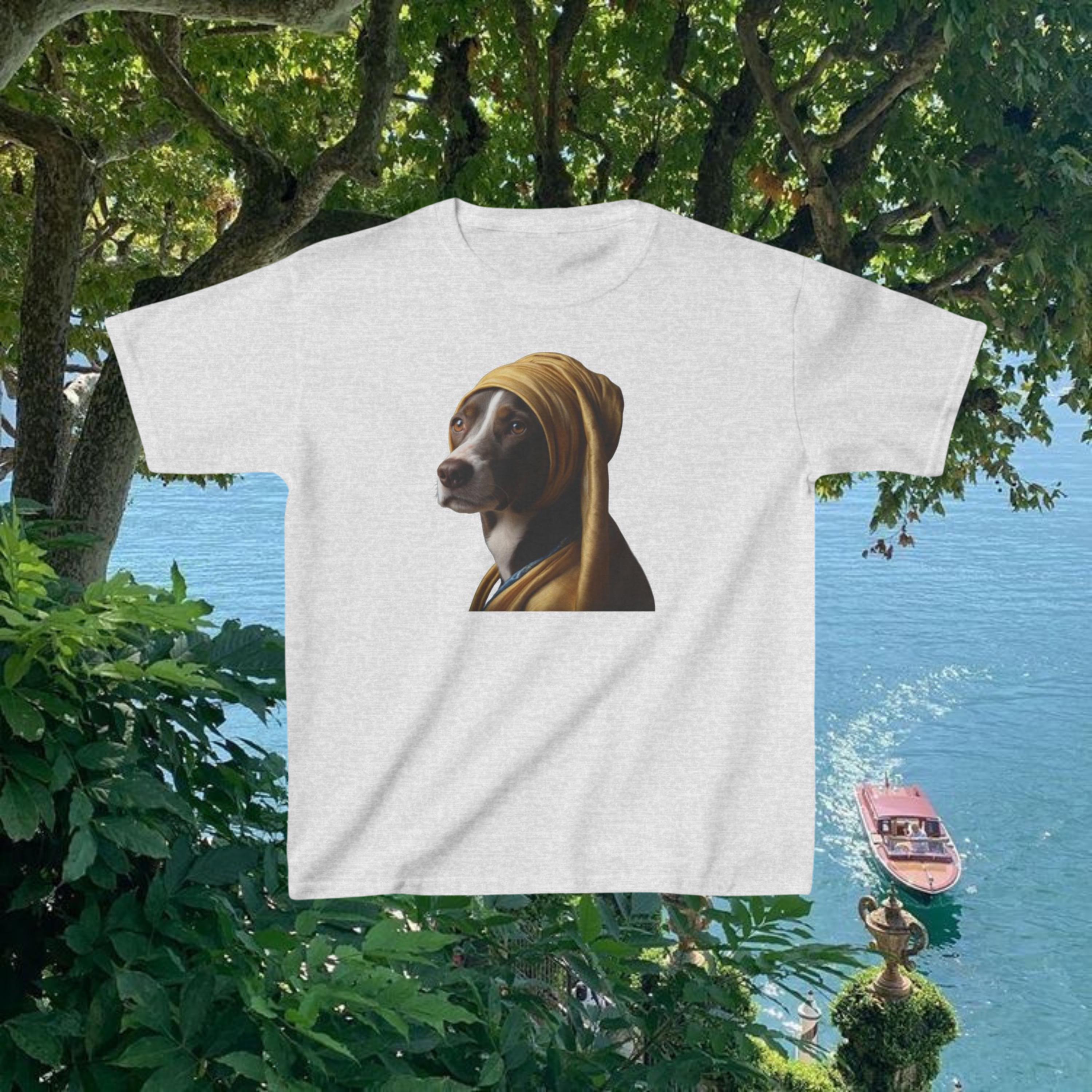 Dog with a Pearl Earring Y2K Baby Tee | Vintage Graphic Tee for Dog Lovers | Retro Style T-Shirt, Cute Dog Art, Gift Idea | Art lovers gift