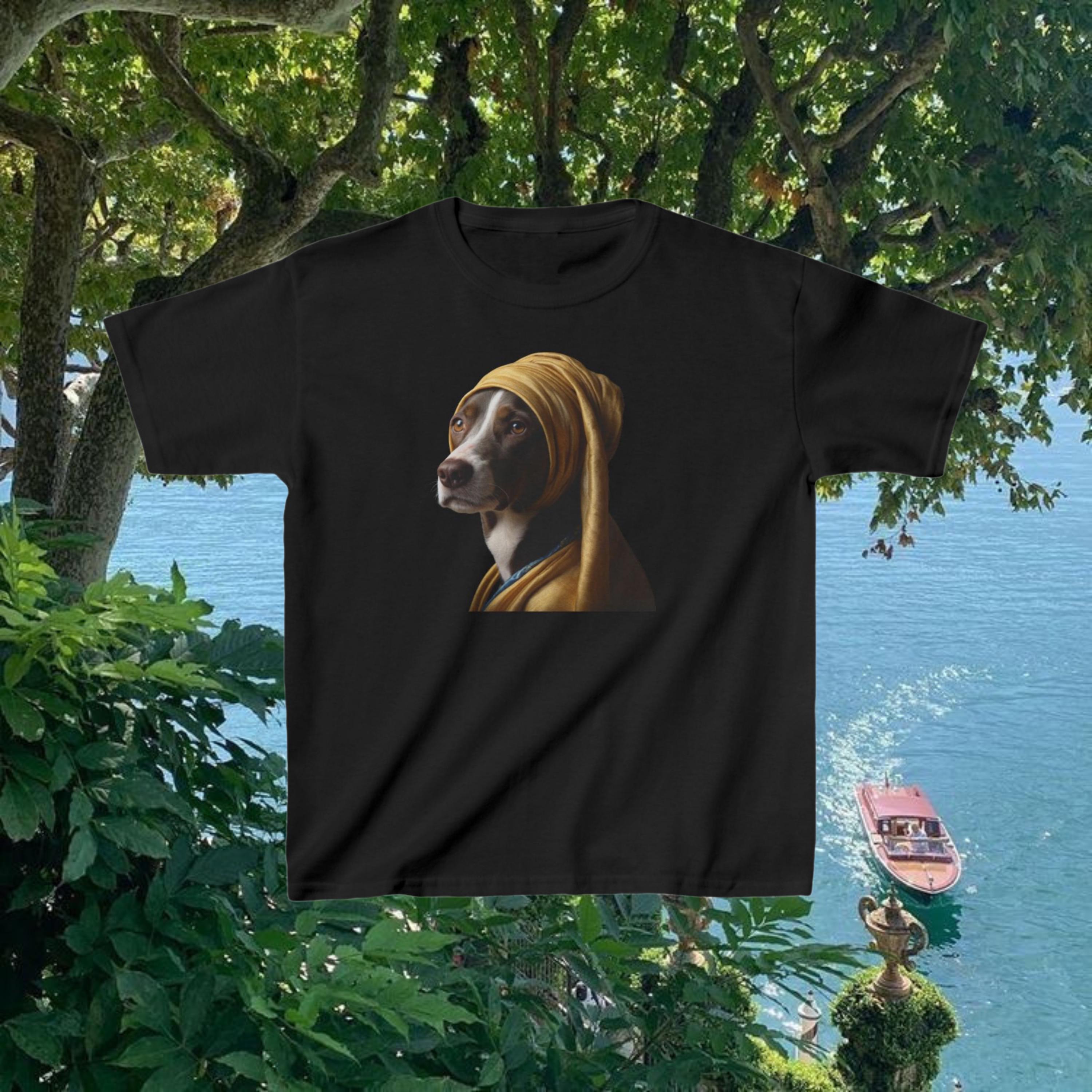 Dog with a Pearl Earring Y2K Baby Tee | Vintage Graphic Tee for Dog Lovers | Retro Style T-Shirt, Cute Dog Art, Gift Idea | Art lovers gift